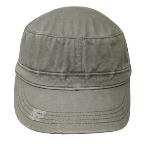 District Threads Army Cap Beige OSFM Distressed Cotton Hat Strapback Military
